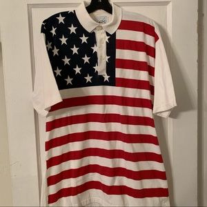 Vintage Calhoun American Flag Polo Sz L